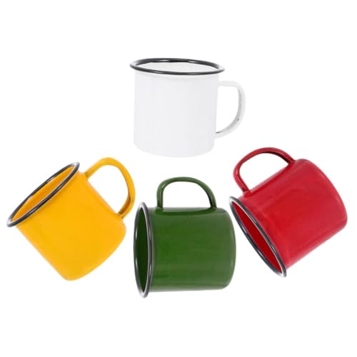 SOLUSTRE 4 Stück Teiliges Vintage Emaille Becher Retro Camping Tassen aus Robustem Emaille Vielseitige Kaffeetassen für Tee Wasser und Heiße Getränke Trinkbecher für Alltag und Outdoor SOLUSTRE 4 Stück Teiliges Vintage Emaille Becher Retro Camping Tassen aus Robustem Emaille Vielseitige Kaffeetassen für Tee Wasser und Heiße Getränke Trinkbecher für Alltag und Outdoor von SOLUSTRE