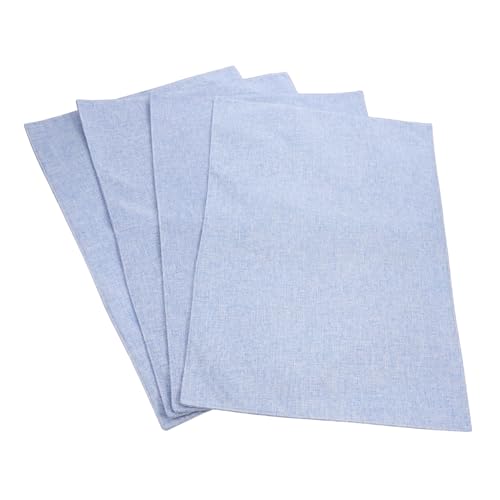 SOLUSTRE 4 Stück Tischset Aus Leinen Waschbar Abendessenmatten Farmhouse Tischläufer Beige Tischsets Platzieren Sie Matte rutschfeste Platzdeckchen Küchenarbeitsplatte Flachs Sky-Blue von SOLUSTRE