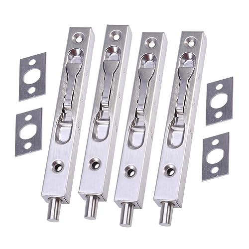 SOLUSTRE Sicherheits-türriegel-Set für Zuhause 4-teilig Edelstahl-türriegel Sicherheitsriegel für Brandschutztüren von SOLUSTRE
