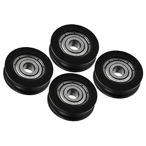 SOLUSTRE 4 Stück U Rillen Gleitschiene für Schiebetüren Robuste Nylon Pulley mit Hoher Tragfähigkeit Langlebig und Wiederverwendbar für Möbel und Schrankanwendungen von SOLUSTRE
