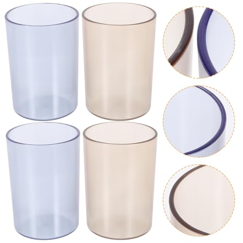 SOLUSTRE 4 Stück Zahnbürstenbecher aus Wiederverwendbarem Transparente Mundspülbecher für Badezimmer Trinkbecher und Aufbewahrung Praktisch und Dekorativ von SOLUSTRE