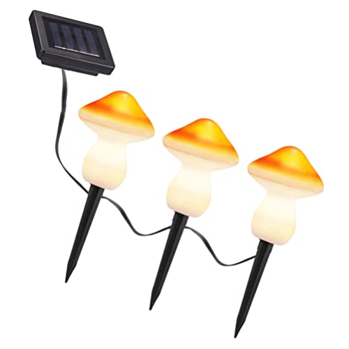 SOLUSTRE 4 Stücke LED Solarleuchten Pilz Lichterkette mit Solarpanel Solar Gartenstecker Weihnachten Beleuchtet Garten Solarlampen Weihnachtsdeko Lampe für Silvester Außen Outdoor Rasen Terrassen Deko von SOLUSTRE