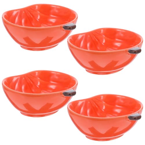 SOLUSTRE 4-teiliges -dip-sauce-geschirrset – Kürbisförmige Gewürzschalen – Mehrzweck-beilagenschale Aus Porzellan – Vorspeisenteller Aus Keramik von SOLUSTRE