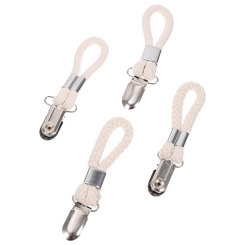SOLUSTRE 4Stücke Baumwollseil Handtuch Clips Robuste Klemmen für Küche und Badezimmer zum Aufhängen von Handtüchern und Geschirrtüchern Rutschfester Halterung von SOLUSTRE