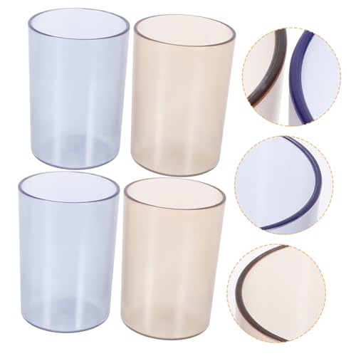 SOLUSTRE 4Stücke Mundspülbecher Wiederverwendbare Zahnbürstenbecher für Badezimmer Trinkbecher für Milch und Komfortable Handhabung Transparentes Design von SOLUSTRE
