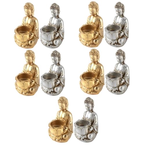 SOLUSTRE 5 Sätze Buddha Kerzenhalter Aus Resin Vintage Tischdeko Für Büro Veranstaltungen Buddha Statue Für Kerzen Und Dekoration Als 2 Stück * 5 SOLUSTRE 5 Sätze Buddha Kerzenhalter Aus Resin Vintage Tischdeko Für Büro Veranstaltungen Buddha Statue Für Kerzen Und Dekoration Als 2 Stück * 5 von SOLUSTRE