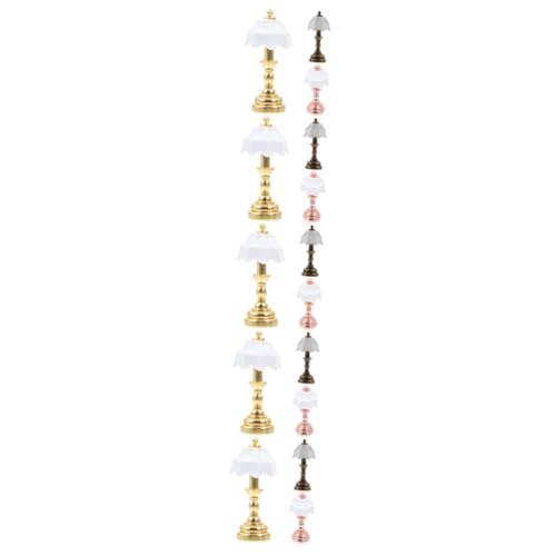 SOLUSTRE 5 Sätze Mini-schreibtischlampenmodell Für Led Tisch Klein Mini-hauslampe Miniatur Weiß Minimalistisch Lichter Warmes Licht Usb-schreibtischlampe Metall 3 Stück * 5 von SOLUSTRE