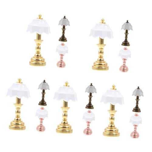 SOLUSTRE 5 Sätze Mini-schreibtischlampenmodell Für Weiß Lichter Miniaturen Led Klein Miniatures Stilvolle Tischlampen Mini- -tischlampe Mini-nachttischlampe Aus Metall 3 Stück * 5 von SOLUSTRE