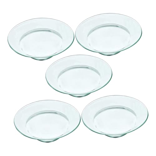 SOLUSTRE 5 Stück Duftender Wachsschmelzwärmer Kerzenplatte Wax Schmelzwärmer Liner Ersatz-Ölwärmergeschirr Zubehör für Wachsschmelzwärmer Dufttablett Glas Transparent von SOLUSTRE