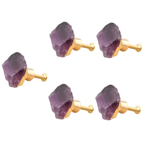 SOLUSTRE 5 Stück Moderner Kristall Türknauf aus Reinem Messing mit Amethyst Kreativer Schrankgriff für Kommoden und Kleiderschränke Einfacher Austausch Stilvolle Möbeldekoration SOLUSTRE 5 Stück Moderner Kristall Türknauf aus Reinem Messing mit Amethyst Kreativer Schrankgriff für Kommoden und Kleiderschränke Einfacher Austausch Stilvolle Möbeldekoration von SOLUSTRE