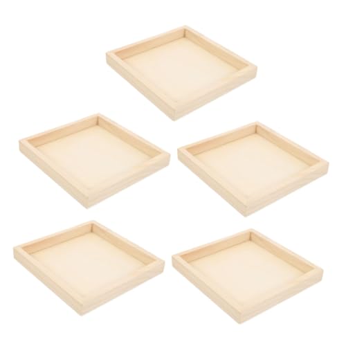SOLUSTRE 5 Stück Teiliges Unbemalter Quadratischer Holztabletts Robustes Puzzle Organizer Tablett Leicht und Tragbar Geeignet für Teilige Puzzles mit Sechs Seiten Einfache Aufbewahrung und SOLUSTRE 5 Stück Teiliges Unbemalter Quadratischer Holztabletts Robustes Puzzle Organizer Tablett Leicht und Tragbar Geeignet für Teilige Puzzles mit Sechs Seiten Einfache Aufbewahrung und von SOLUSTRE