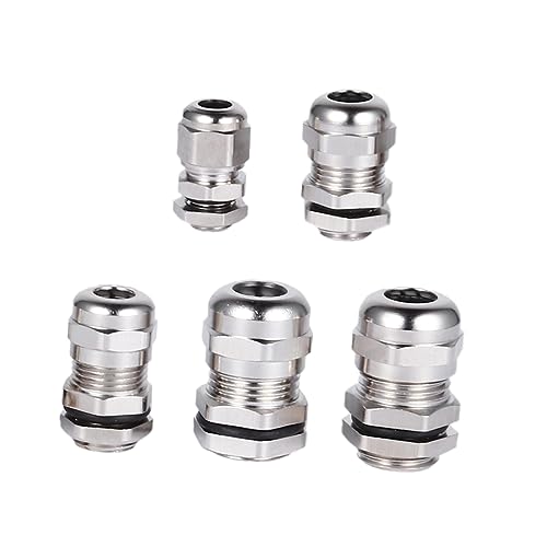 SOLUSTRE Kabelverbinder-set 5-teilig Metall-kabelverschraubung Vernickelt Direktes Einsteckdesign Zeitsparend von SOLUSTRE
