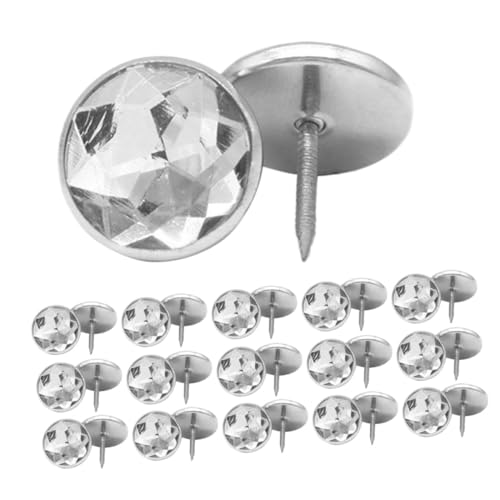 SOLUSTRE 50 Stück Kristall polsternägel Sofaknöpfe Runde Möbel deko Funkelnde Sofaknöpfe mit Metallbasis für Sofa Stuhl Ottomane und DIY Möbelverzierung von SOLUSTRE