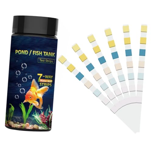 SOLUSTRE 50 Stück Wasserteststreifen für Aquarium Teich und Pool Wasserqualität Testkit mit Ph Chlor Alkalinität Härte Nitrit Einfache Ablesung Geeignet für Leitungswasser und Trinkwasser von SOLUSTRE