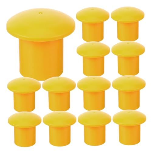 SOLUSTRE 50stücke Stahlbeton Schutzkappen Aus Robuste Sicherheitsabdeckungen Für Bewehrungsstäbe Einfache Installation Für Bauprojekte Gelb von SOLUSTRE