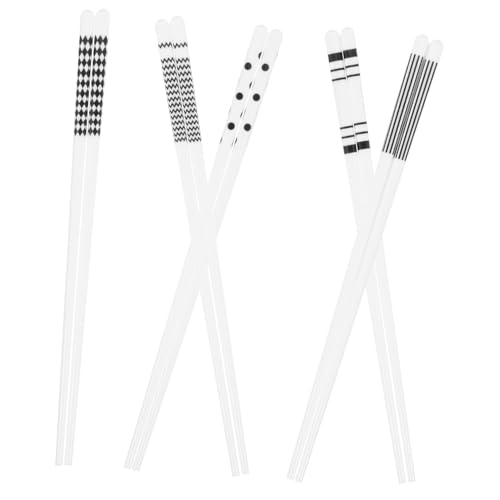 SOLUSTRE 5 Paar Keramik Essstäbchen Wiederverwendbar Spülmaschinenfest für Ramen und Abendessen Esszubehör von SOLUSTRE