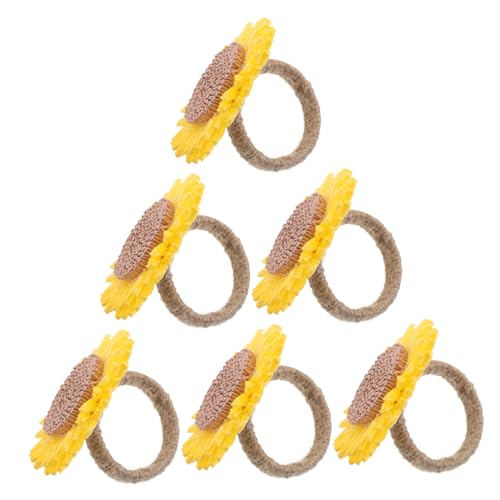 SOLUSTRE 6 Stück Sonnenblumen Serviettenringe aus Gewebtem Material Gelbe Blumen-serviettenhalter für Herbstliche Tischdekoration Hochzeit Geburtstag Erntedankfest Landhausstil SOLUSTRE 6 Stück Sonnenblumen Serviettenringe aus Gewebtem Material Gelbe Blumen-serviettenhalter für Herbstliche Tischdekoration Hochzeit Geburtstag Erntedankfest Landhausstil von SOLUSTRE