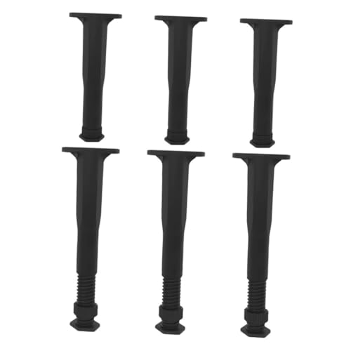 SOLUSTRE 6 Stück Stützbeine des Bettrahmens Möbelfüße Bettbeinstütze Stuhlbein Stützfüße für Bettrahmen verstellbare Bettbeine Tischbein Verstellbare Möbelbeine Möbelstützbein pp Black von SOLUSTRE
