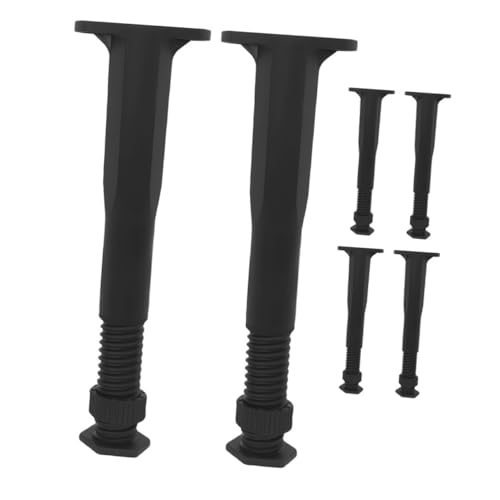 SOLUSTRE 6 Stück Stützbeine des Bettrahmens Tischstützfüße Verstellbare Möbelbeine Stützfüße aus Metall Beine für Bettrahmen Möbelstützbein Bettrahmenstabilisator Sofa-Stützfüße pp Black von SOLUSTRE