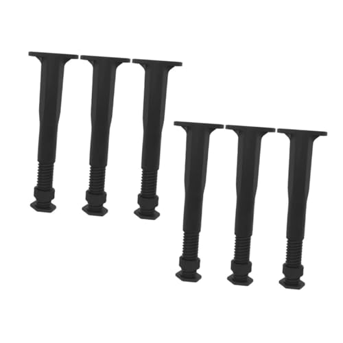 SOLUSTRE 6 Stück Stützbeine des Bettrahmens kommode bettrahmen füße ersatz verstellbare Schrankbeine Couch Beine verstellbare Stützfüße Möbelbeine Möbelstützbein Tisch stützbein pp Black von SOLUSTRE