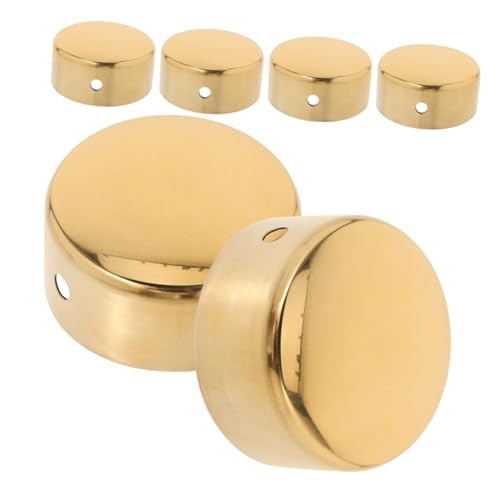 SOLUSTRE 6 Stück Teiliges Handlauf-endkappen Edelstahl für Holzgeländer Staubdichte Stabile und Schnell Montierbare Runde Treppenstufen-abdeckungen mit Poliertem Finish von SOLUSTRE