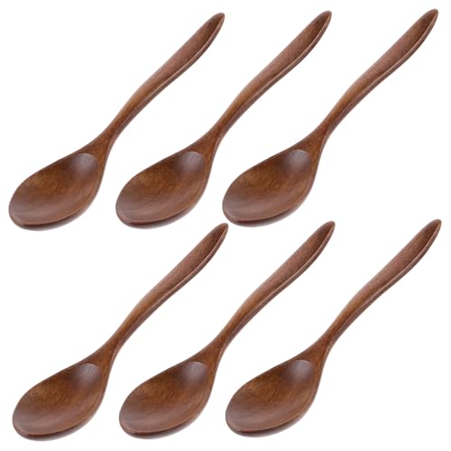 SOLUSTRE 6 Stück Teiliges Japanische Holz Honiglöffel Kleine Gebogene Rührlöffel aus Langlebigem Holz Küchenutensilien für Dessert Kaffee und Küche SOLUSTRE 6 Stück Teiliges Japanische Holz Honiglöffel Kleine Gebogene Rührlöffel aus Langlebigem Holz Küchenutensilien für Dessert Kaffee und Küche von SOLUSTRE