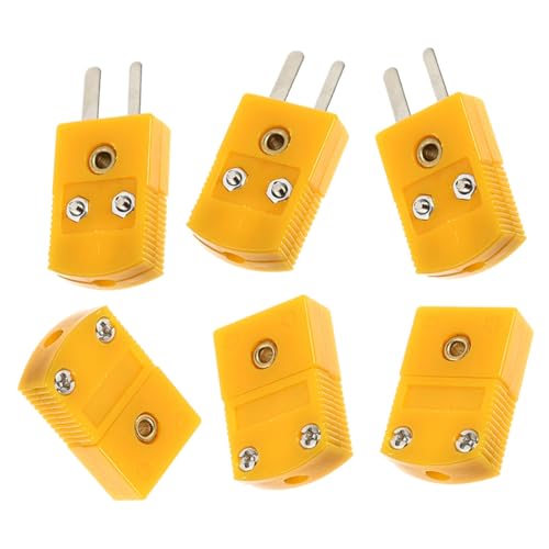 SOLUSTRE 6 Stück Teiliges K Thermoelement Stecker adapter Langlebiger Thermoelement Drahtverbinder mit Stabilem Sitz Einfache Installation Kompatibel Messgeräten Präzise Temperaturmessung von SOLUSTRE