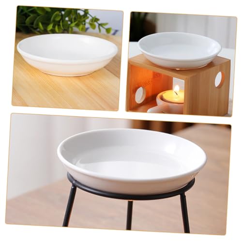 SOLUSTRE 6 Stück Teiliges Keramikschalen für Duftlampen Stabile Wachsschale für Aromaöl Ofen Hitzebeständige Ersatzplatte für Wachsschmelzer Wiederverwendbar Rund Multifunktional von SOLUSTRE