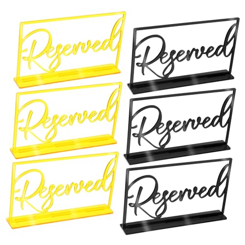 SOLUSTRE 6 Stück Teiliges Reserviert Schilder Tischschild Doppelseitig Stilvolles Design Für Restaurant Hochzeit Party Banquet Robustes Material Tischaufsteller in Gold und Schwarz SOLUSTRE 6 Stück Teiliges Reserviert Schilder Tischschild Doppelseitig Stilvolles Design Für Restaurant Hochzeit Party Banquet Robustes Material Tischaufsteller in Gold und Schwarz von SOLUSTRE