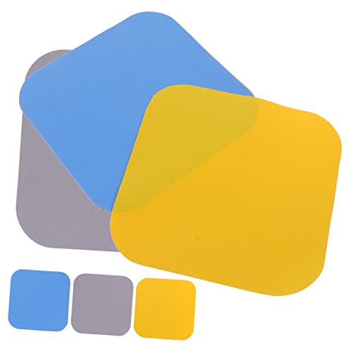 SOLUSTRE 6 Stück Teiliges Rutsch Flaschenöffner Pads Multifunktionale Gummigriffe für Schraubgläser für Senioren und Schwache Hände Blau und Gelb Küchenwerkzeug von SOLUSTRE