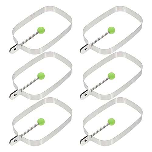 SOLUSTRE 6 Stück Teiliges Set Eierformen Antihaft Brateier Ringe für Spiegeleier Pfannkuchen Omeletts für Schnelles Frühstück und Einfache von SOLUSTRE