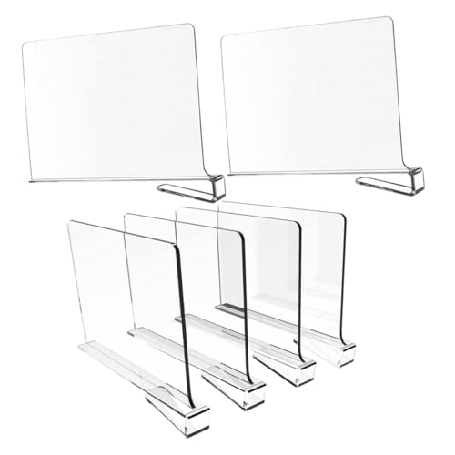 SOLUSTRE 6 Stück Transparente Kleiderschrank Trennwände für Kleidung und Taschen Regalteiler für Effektive Aufbewahrung Schränken Installieren und Anpassbar für Zuhause und Büro von SOLUSTRE