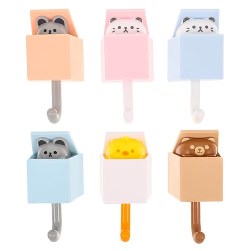 SOLUSTRE 6 stücke Kreative Cartoon Klebrige Haken Niedlichen Tier Wandhaken Dekorative Schlüsselhalter Kleiderbügel Zum Aufhängen Von Kleidung Hüte Schals Handtuch Tasche SOLUSTRE 6 stücke Kreative Cartoon Klebrige Haken Niedlichen Tier Wandhaken Dekorative Schlüsselhalter Kleiderbügel Zum Aufhängen Von Kleidung Hüte Schals Handtuch Tasche von SOLUSTRE
