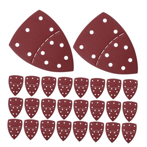 SOLUSTRE 60 Stück Palm Sander Sandpaper Triangular Detachable Hook And Loop Pads für Holz Metall Möbel Restaurierung und von SOLUSTRE