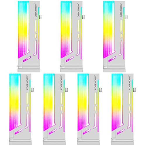 SOLUSTRE 7st Grafikkartenhalterung Grafikhalterung Rechner Grafikhalter Magnetische Argb-unterstützung Gpu-Halterung Für Computergehäuse Computerteil Aluminiumlegierung Weiß Chassis Rahmen von SOLUSTRE