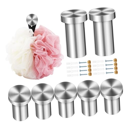 SOLUSTRE 8 Stück Handtuchhaken Teilig mit Schrauben für Badezimmer und Küche Robuste Wandhaken zum Aufhängen von Handtüchern Bademänteln Loofahs Platzsparend und Einfach zu Montieren von SOLUSTRE