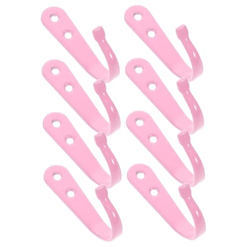 SOLUSTRE 8 Stück Pinke Metall Wandhaken aus Robustem Einzelne Garderobenhaken zum Aufhängen von Mänteln Handtüchern und Dekorative Leichte Wandmontagehaken mit Schrauben für Bad Küche und von SOLUSTRE