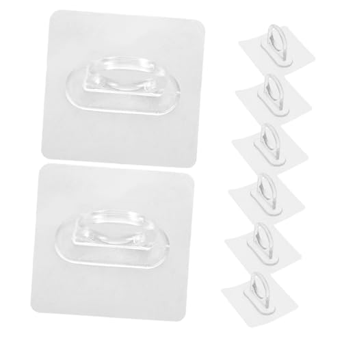 SOLUSTRE 8 Stück Teiliges Klare Klebehaken für Wandmontage Selbstklebend und Bohrfrei Runde Badezimmerhaken zur Praktischen Aufbewahrung von Shampoo Duschgel und Handtüchern Schadenfreie von SOLUSTRE