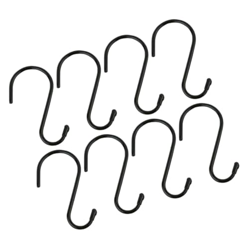SOLUSTRE 8 Stück Teiliges Metall S haken Vielseitig Einsetzbar Organizer für Kleider Garderobe Küche Bad Robust Schwarz von SOLUSTRE