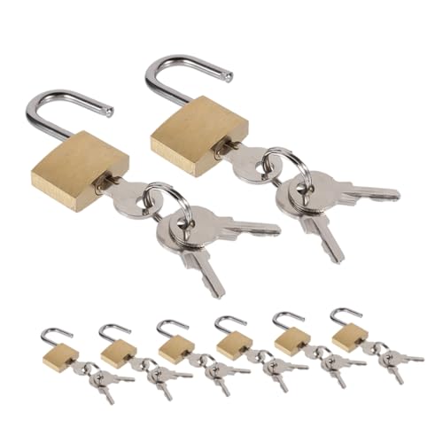 SOLUSTRE 8 Stück Teiliges Mini Vorhängeschloss aus Messing Kleines Wasserdichtes Reiseschloss mit Schlüssel für Rucksack Koffer Schrank Briefkasten Robust und Langlebig SOLUSTRE 8 Stück Teiliges Mini Vorhängeschloss aus Messing Kleines Wasserdichtes Reiseschloss mit Schlüssel für Rucksack Koffer Schrank Briefkasten Robust und Langlebig von SOLUSTRE