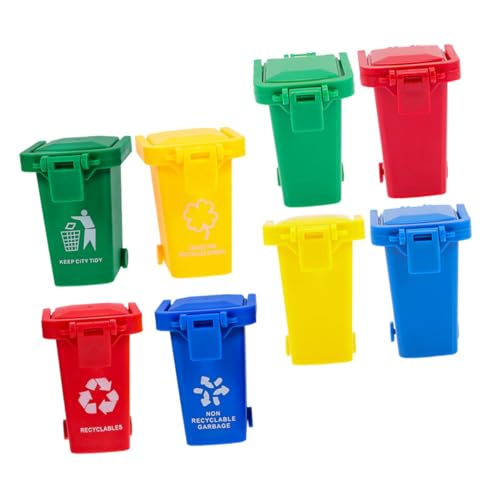 SOLUSTRE 8 Stück Teiliges Mini mülleimer Deckel Rutschfest Kompakt und Vielseitig für Schreibtisch Küche Büro und Kinderzimmer Langlebiger Kunststoff Praktische Desktop abfallbehälter von SOLUSTRE