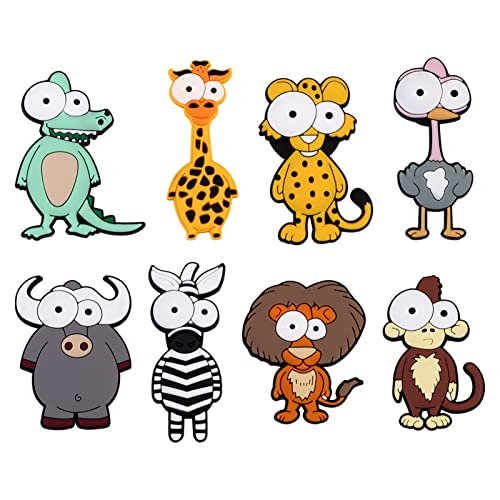 SOLUSTRE 8 Stück Tier Kühlschrank Magnete Silikon 3D Cartoon Zoo Tier Kühlschrank Magnet Aufkleber für Whiteboard Küchenschränke (Zufälliges Muster) von SOLUSTRE
