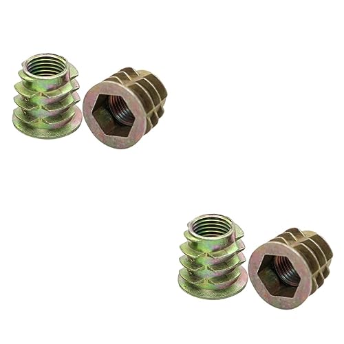 SOLUSTRE 80 Stück Mdf-Platten-Möbelschrauben Kieferngewindeeinsatzmutter Zinklegierungsbolzen Metallgewindeeinsätze Für Holzmöbel Einschraubmutter Innen- Und Außenverzahnung Zubehör von SOLUSTRE