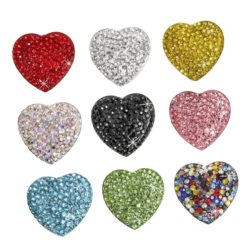 SOLUSTRE 9 Stück Teiliges Kristall Herz Kühlschrankmagnet Kreative Dekorative Magnete für Whiteboard und Kühlschrank Starke Haftung Wiederverwendbar Vielseitig für Küche Büro Zuhause von SOLUSTRE