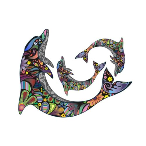 SOLUSTRE Abstrakter Delfin Wandaufkleber Mandala Stil Selbstklebend Entfernbare Tür Fenster Sticker Für Badezimmer Bad Dekoration Sicher von SOLUSTRE
