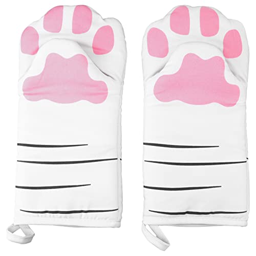 SOLUSTRE Anti Hot Kochhandschuhe 2Pcs Katze Pfote Ofenhandschuhe K?tzchen Katze Pfote Ofenhandschuhe Katze Design Kochhandschuhe Ofenhandschuhe Hitze Backhandhandschuhe Für Die Mikrowelle von SOLUSTRE