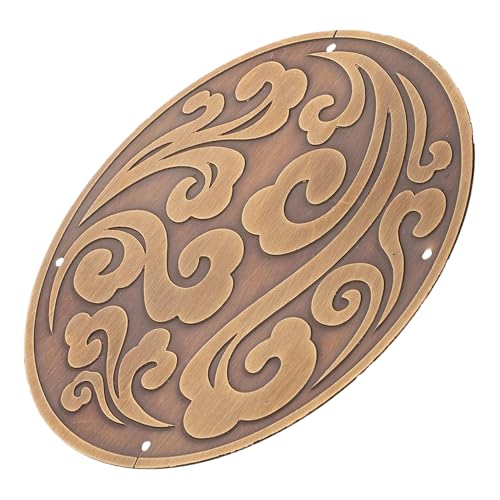 SOLUSTRE Antike Messing Applikation für Möbel Runde Tür Dekoration mit Chinesischem Wolkenmotiv Klassische Vintage Verzierung für Schrank und Möbelfronten Robustes Messingdesign von SOLUSTRE