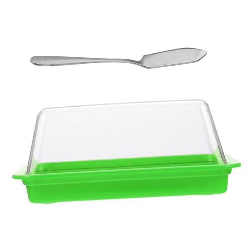 SOLUSTRE Aufbewahrungsbox mit Edelstahlmesser und Deckel Wiederverwendbarer Butterbehälter zur Frischhaltung Großes Schneide Aufbewahrungsset für Küchen Geruchsneutral Grün SOLUSTRE Aufbewahrungsbox mit Edelstahlmesser und Deckel Wiederverwendbarer Butterbehälter zur Frischhaltung Großes Schneide Aufbewahrungsset für Küchen Geruchsneutral Grün von SOLUSTRE
