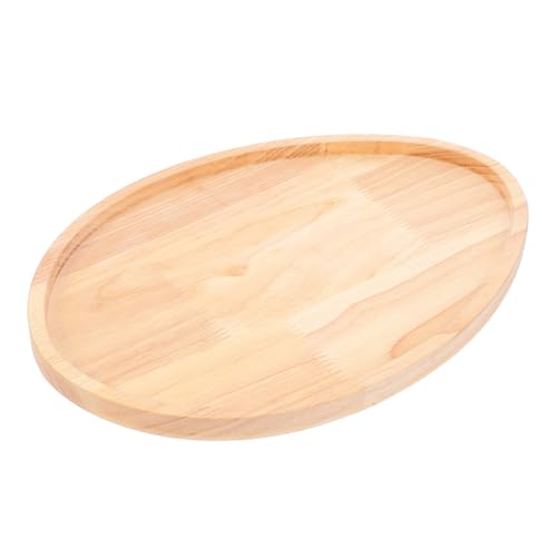 SOLUSTRE Aufschnittbrett aus Holz Eiförmige Servierplatte für Snacks und Süßigkeiten Rustikales Dekoratives Tablett für Frühlingsparty und Ostern Langlebiges Material von SOLUSTRE