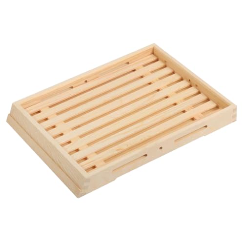 SOLUSTRE Back-Display-Tablett Tablett Servierschale Servierplatte Gericht Servierteller lang Präsentationstablett tablett Tabletts zum Servieren von Speisen Tisch tablett Holz von SOLUSTRE